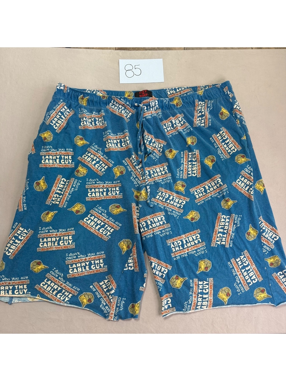 Git-R-Done Larry the Cable Guy Blue Cotton Sleep Shorts Size XL